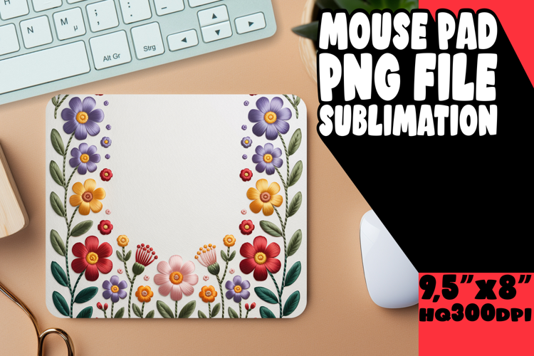 ENCHANTED MOUSE PAD FUN SUBLIMATION, Flowers