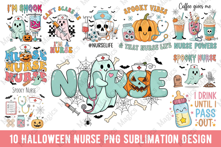 Halloween Nurse Png Sublimation Design