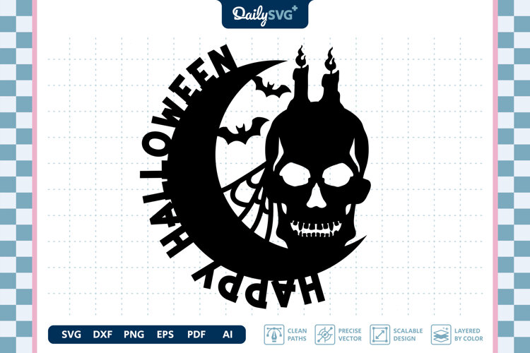 Happy Halloween Round SVG Spooky Holiday Cut File example image 1