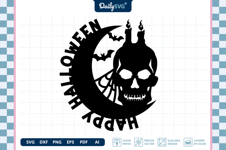 Happy Halloween Round SVG Spooky Holiday Cut File