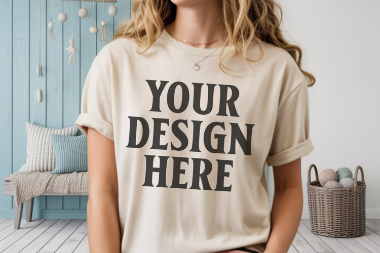 Comfort Colors 1717 Ivory T-Shirt Mockup