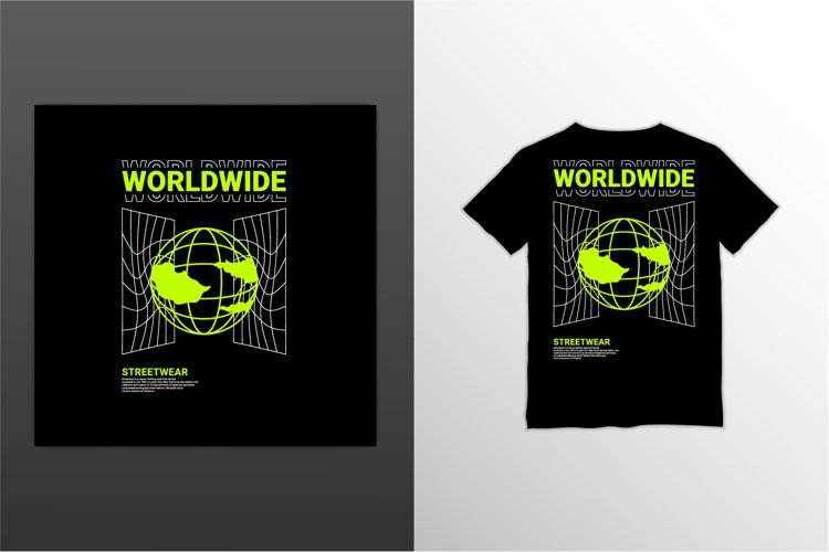 Worldwide writing design, suitable for screen printing