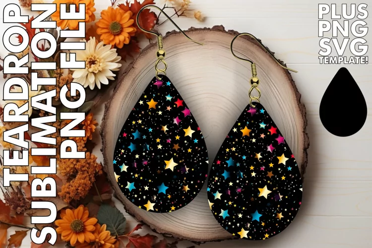 Sparkling Starry Night: Luxury Sublimation Earrings