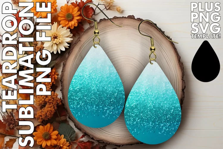 Sublimation Sparkle: Glittery Teardrop Treasures