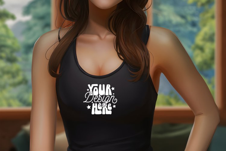 Next Level 1533 Black Mockup, Next Level Tank Top Mockup example image 1