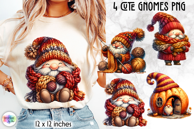 Cute Autumn Gnomes PNG, Fall Harvest Gnome Sublimation