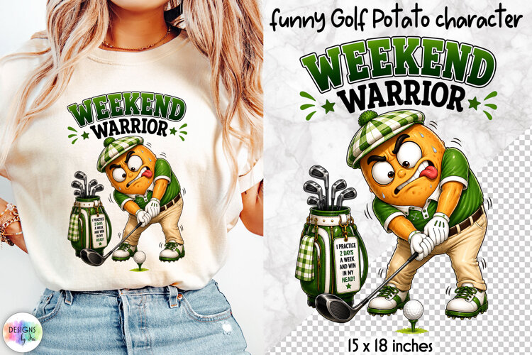 Funny Golf Potato Sublimation, Weekend Warrior example image 1