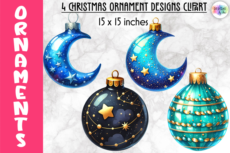 Christmas Ornaments Clipart, Christmas Tree Baubles PNG