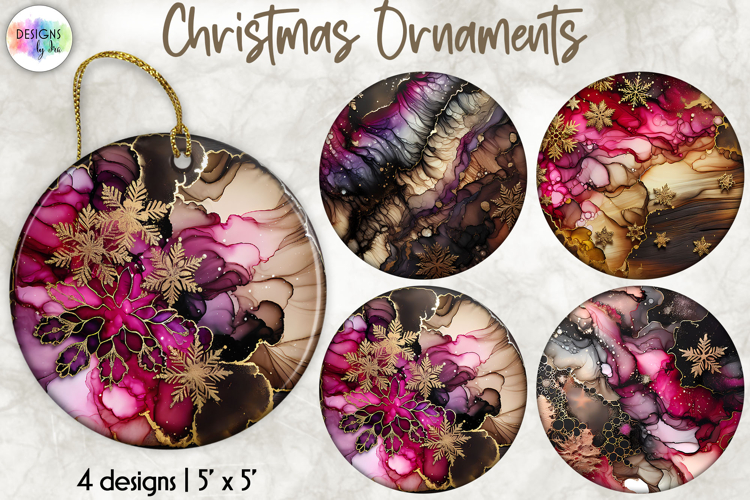 Christmas Ornaments Sublimation, Alcohol Ink Ornaments