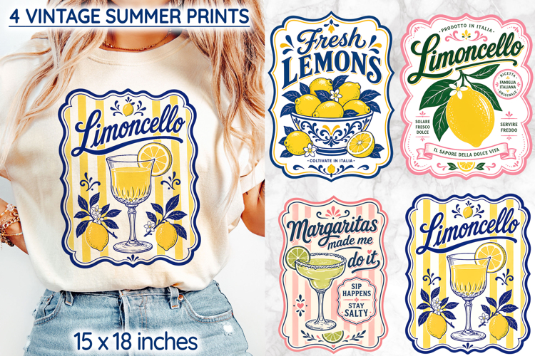 Vintage Limoncello Summer Sublimation Art