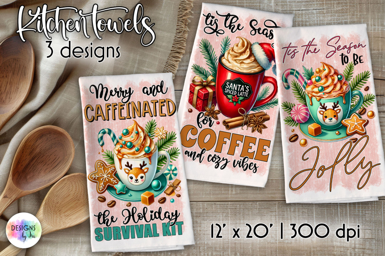 Christmas Coffee Sublimation, Kitchen Towel Sublimation