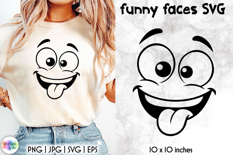 Funny Smiley Face SVG, Sarcastic Cartoon Face Expression PNG