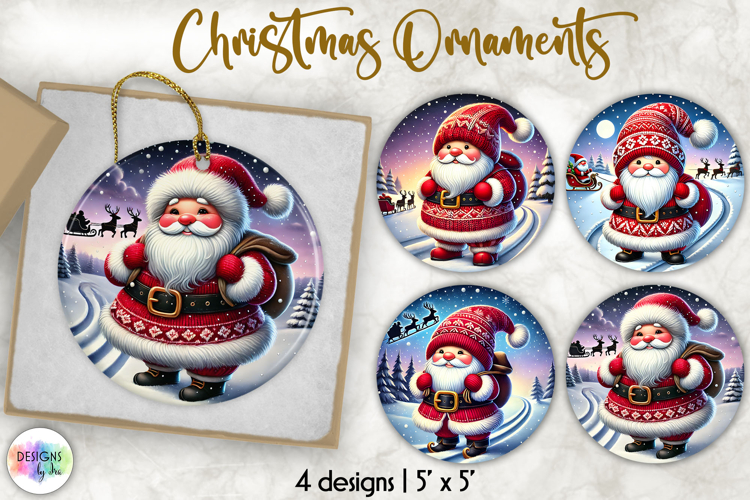 Christmas Ornament Sublimation, Cute Nordic Gnome Ornament