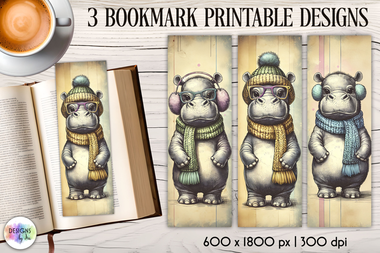 Vintage Winter Animals Bookmarks, Cute Retro Animal Bookmark