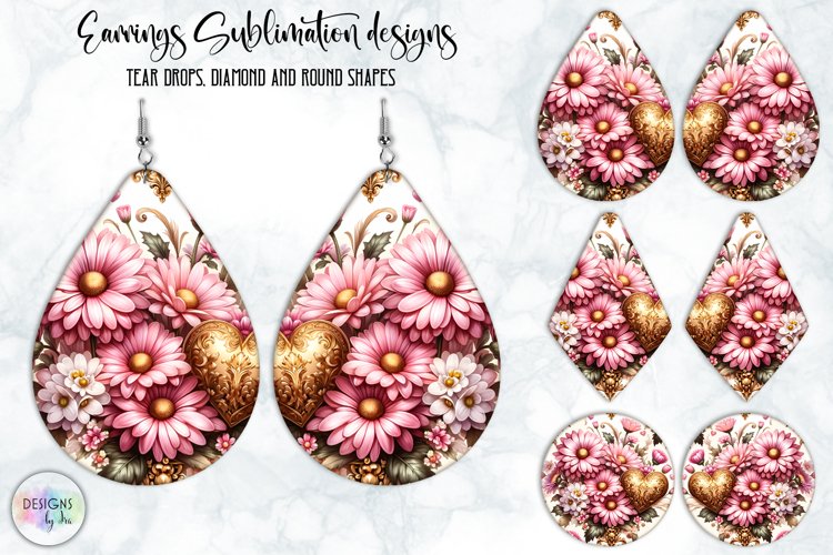 Vintage Flowers Earrings Design, Baroque Floral Earrings example image 1