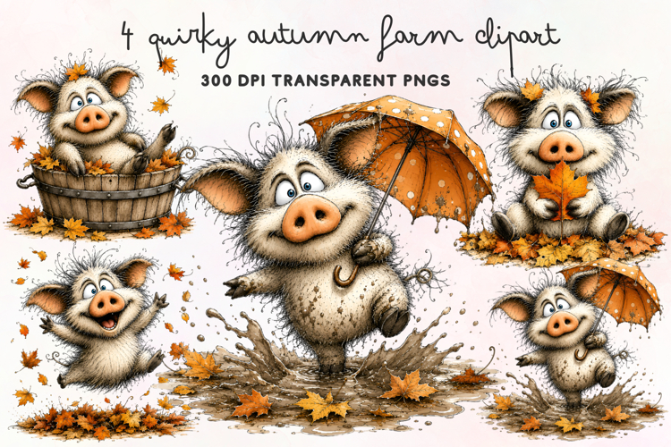 Quirky Autumn Farm Clipart PNG