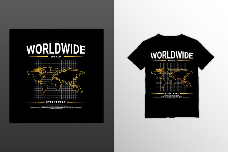 Worldwide writing design, suitable for screen printing
