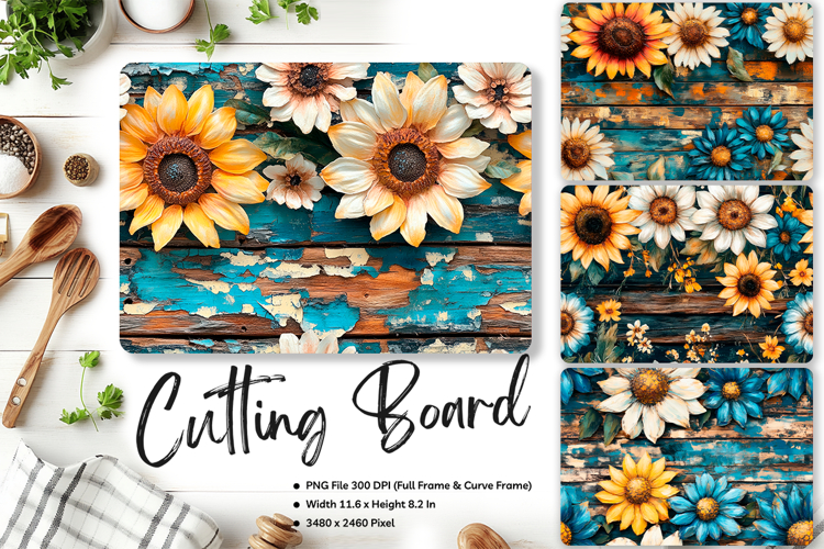 Sunflower Cutting Board Kitchen Chopping Board Sublimation10