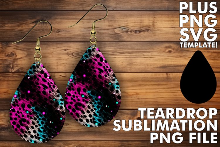 Glittery Splendor: Leopard Print Sublimation Earrings example image 1