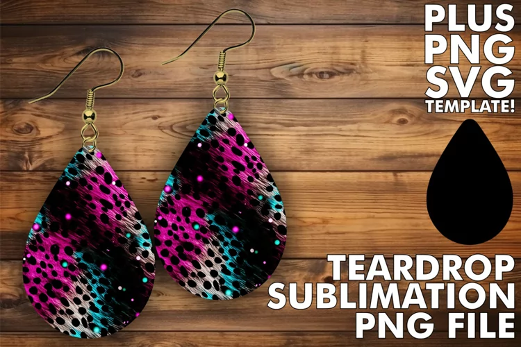 Glittery Splendor: Leopard Print Sublimation Earrings