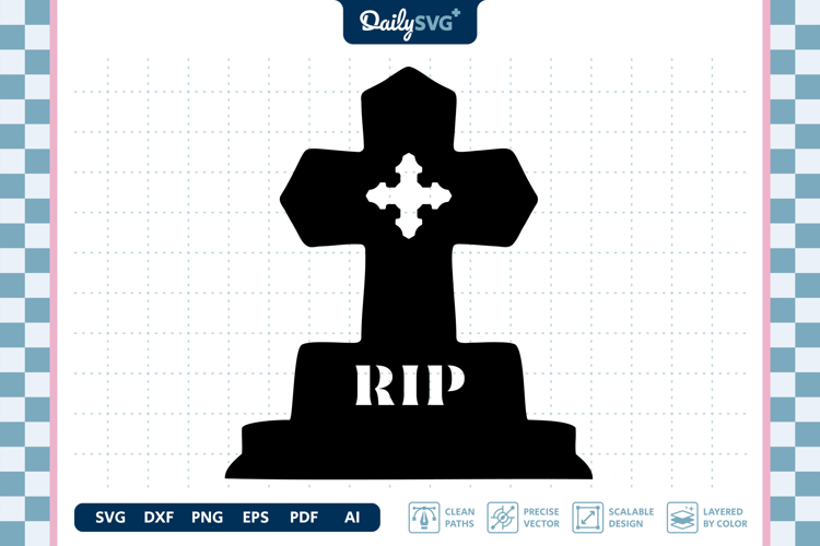 Tombstone Silhouette SVG Halloween Graveyard Cut File