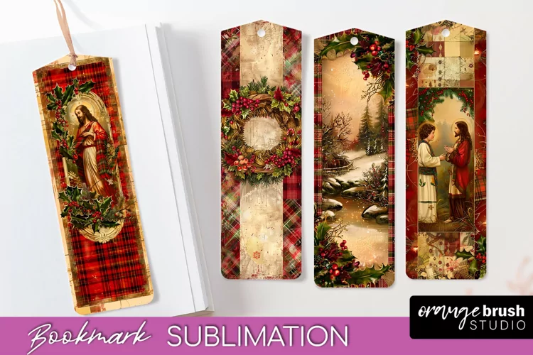 Vintage Christmas Bookmark - Retro Christmas Bookmarks PNG