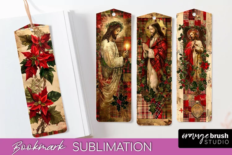 Vintage Christmas Bookmark - Retro Christmas Bookmarks PNG