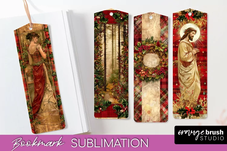 Vintage Christmas Bookmark - Retro Christmas Bookmarks PNG