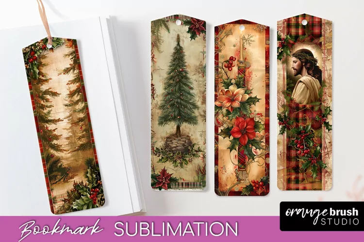 Vintage Christmas Bookmark - Retro Christmas Bookmarks PNG