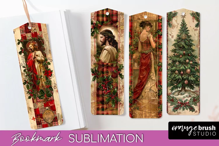 Vintage Christmas Bookmark - Retro Christmas Bookmarks PNG