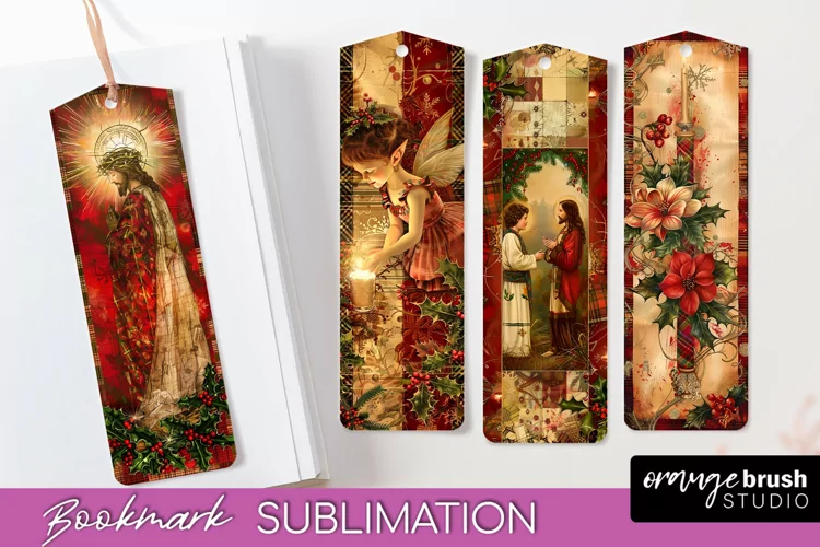 Vintage Christmas Bookmark - Retro Christmas Bookmarks PNG
