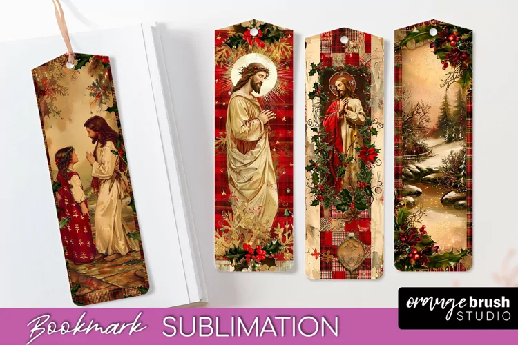 Vintage Christmas Bookmark - Retro Christmas Bookmarks PNG