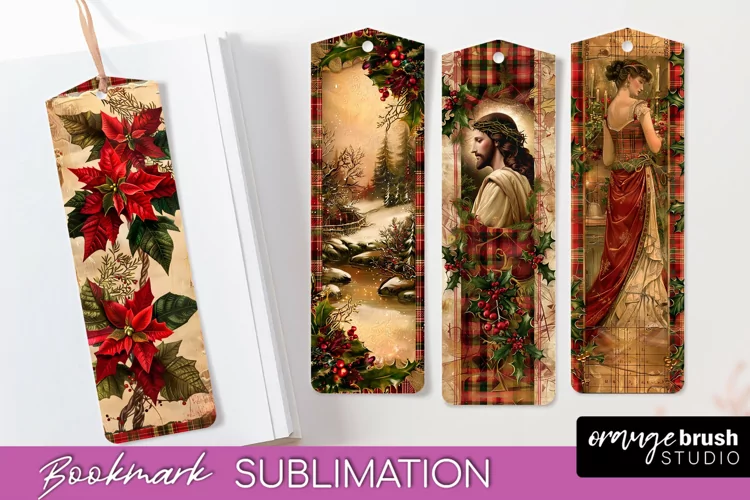 Vintage Christmas Bookmark - Retro Christmas Bookmarks PNG