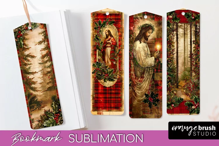 Vintage Christmas Bookmark - Retro Christmas Bookmarks PNG