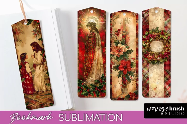 Vintage Christmas Bookmark - Retro Christmas Bookmarks PNG