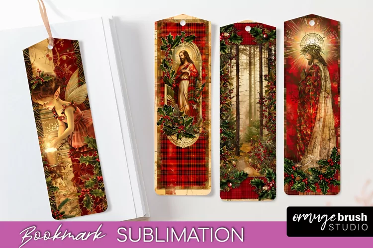 Vintage Christmas Bookmark - Retro Christmas Bookmarks PNG
