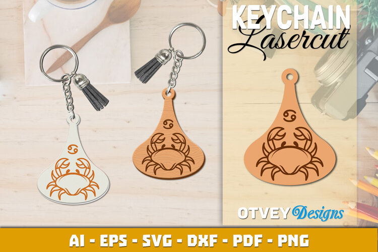 Zodiac Keychain Lasercut | Keychain Design Lasercut example image 1
