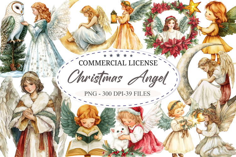 Vintage Christmas Angel Clipart