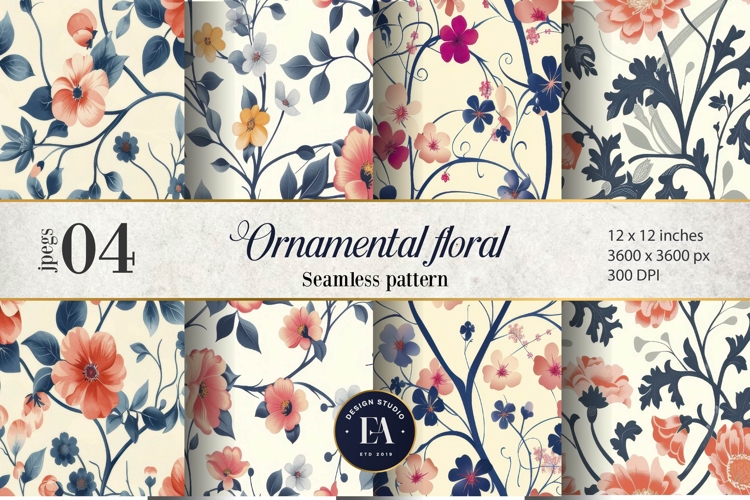 Ornamental Floral Pattern| Elegant Floral Texture