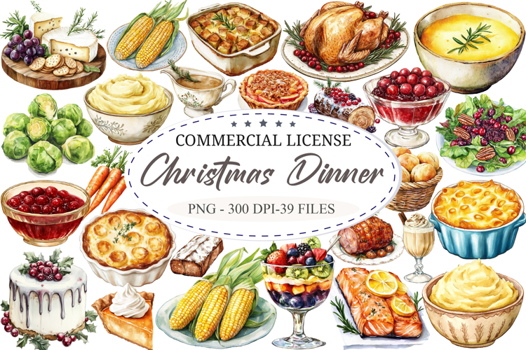 Christmas Dinner Clipart Image 6