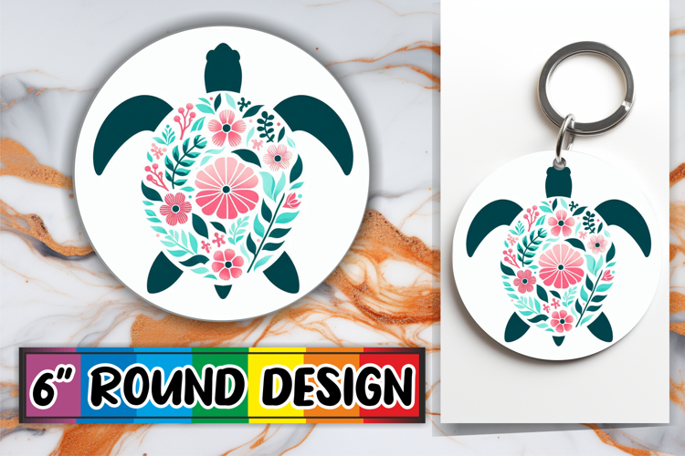 Luminous Round Designs Sublimation, Flower Animals