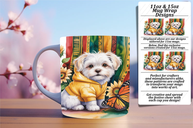 DYNAMIC PNG for 11oz Mug Wrap , Cute Dog