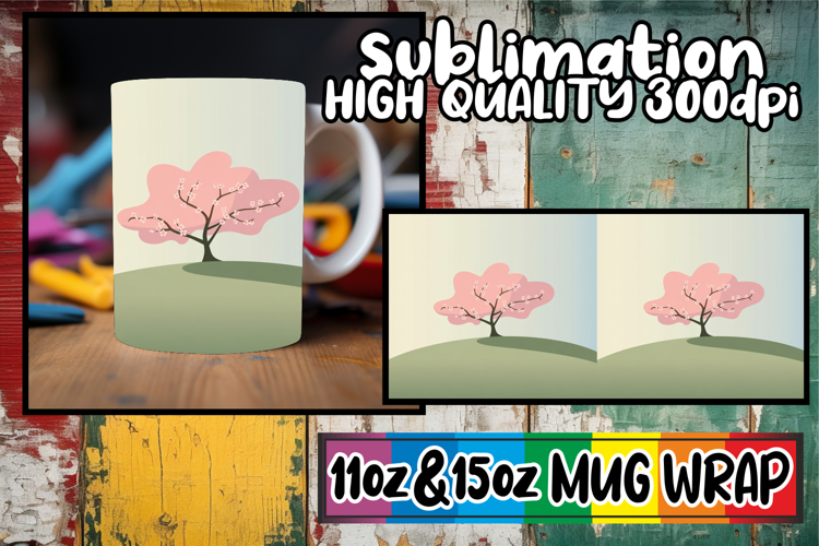 Wonderful morning sublimation 11oz 15oz mug wrap, Spring