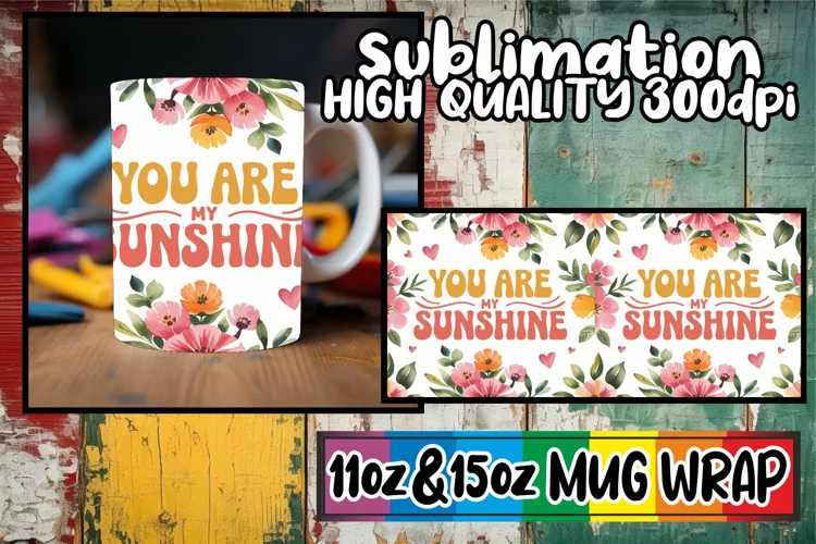 Happy vibes 11oz 15oz sublimation wrap, Flower Quote