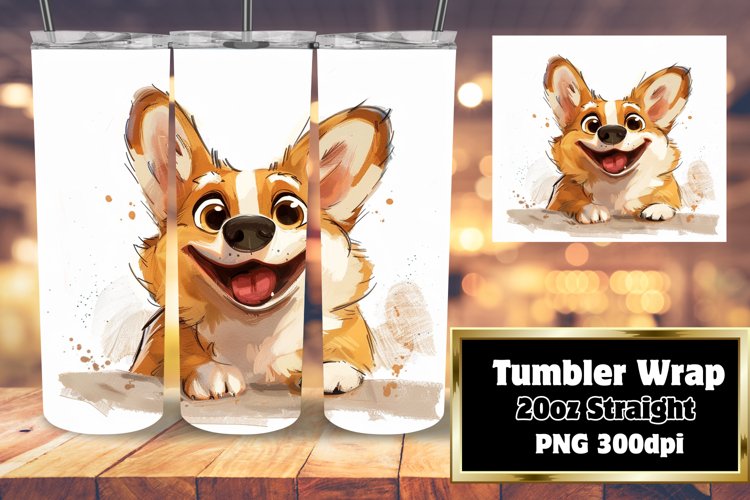 Playful Peek-a-Boo Dog Charm Whimsy Joy Sublimation Tumbler