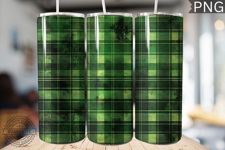 Green Plaid Tumbler Wrap - High Quality 300 Dpi example image 1