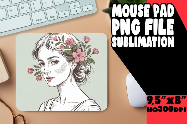 Whimsical Desk Pad Sublimation, Beauty Woman