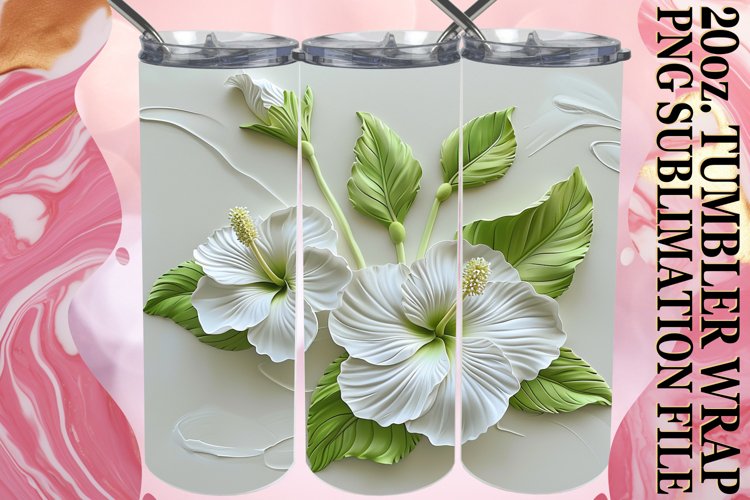 Elegant Flower Bliss: Tumbler Wrap Sublimation example image 1