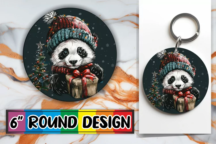 Winter Holiday Animals Sublimation Keychain