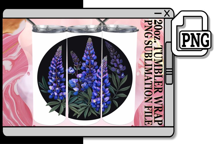 Spring Denim Floral Tumbler Design 20oz